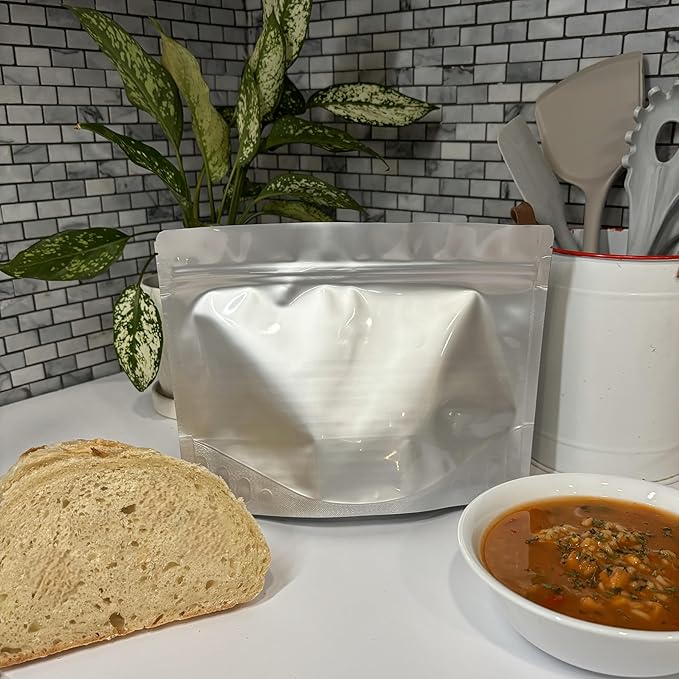 7 Mil Zip Top Mylar Bags Stand Up Gusseted Pouch (50, MEAL POUCH (SINGLE) 8.5 x 6.5 x 2)