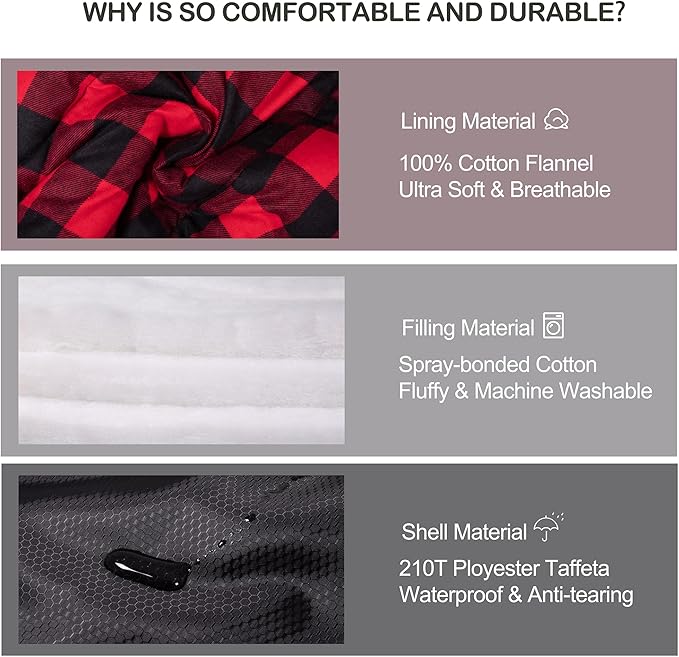 HiZYNICE Cold Weather Sleeping Bag 100% Cotton Flannel XXL for Adults Big and Tall,Free Compression Sack