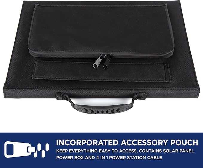 Westinghouse Portable 60W Solar Panel for Portable Power Stations, iPhone, iPad, Tablets, Laptop, with QC 3.0 USB and USB-C ports, DC Output, for Outdoors, Camping, RVs, and Travel,Black