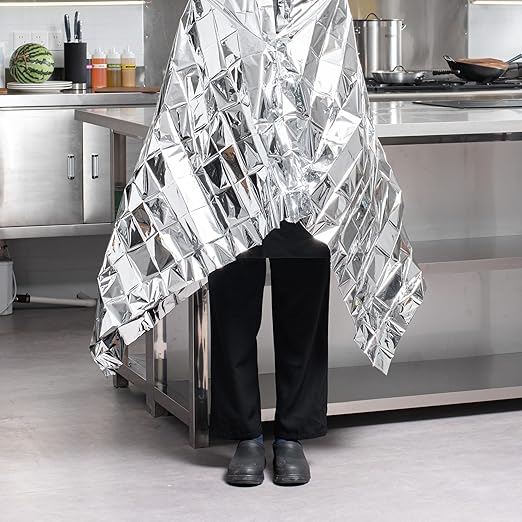 Restaurantware Emergency Thermal Blankets 12 Pack Survival Mylar Blankets for First Aid Kit Waterproof, Windproof, Retains Body Heat, Compact Space Blanket Design Hiking, Outdoors, Travel, Camping,