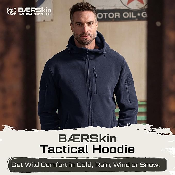 Baerskin Tactical Hoodie Jacket for Men 4.0 - Military Style Fleece Sweater for Cold, Rain, Wind or Snow