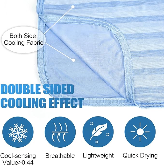 Ailemei Direct Cooling Blanket for Hot Sleepers, Double Sided Cold Effect, Twin/Full Size Lightweight Breathable Summer Blankets for Bed, Transfer Heat to Keep Body Cool for Night Sweats,60"x90"