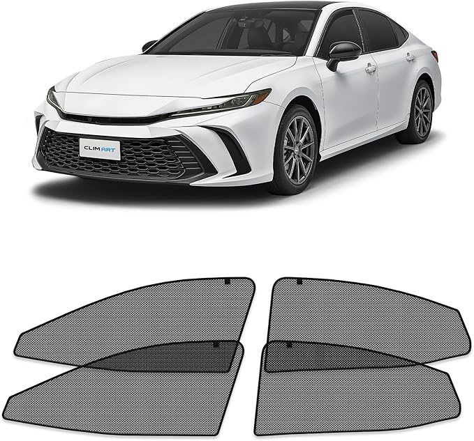 CLIM ART Magnetic Car Window Shades for Toyota Camry 2025-2026 Sedan – Custom-Fit Sun Blocker Curtains, Side Window Covers, Essential Car Accessories for Privacy Protection - MS0267