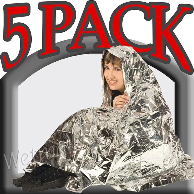 Science Purchase Emergency Mylar Thermal Blankets (5 Pack)