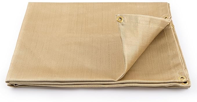 YESWELDER Heavy Duty Fiberglass Welding Blanket，2 Pack 4 x 6ft Fireproof Insulation Blanket，1/3”(8mm) Thickened Weld Cover with Grommets，Thermal Resistant Insulation Welding Curtain Mat Grill