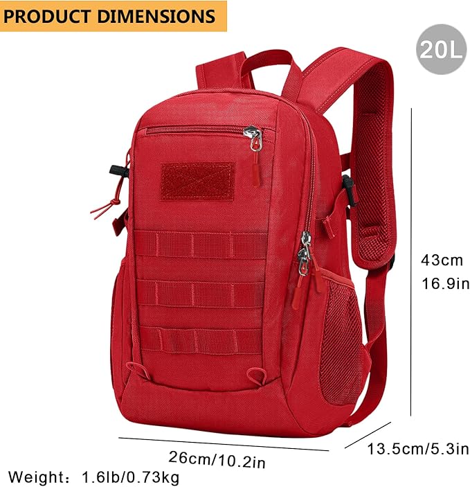 ArcEnCiel 10L/20L Mini X-Small Tactical Backpack MOLLE Daypack Gear Pack Camping Bag with Patch