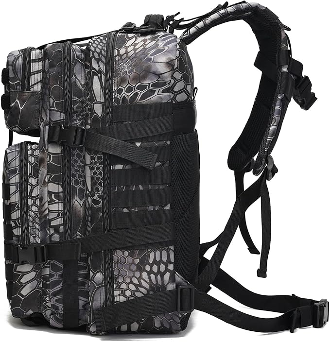 Tactical Backpack for Men, 45L Military Gym Backpacks, Large 3-Day Assault Pack Bug Out Bag MOLLE Daypack for Rucking Fishing Camping (Red)