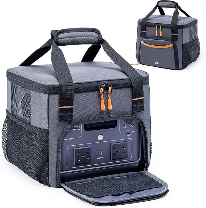 Heavy-Duty Portable Power Station Storage Bag Compatible with Ecoflow RIVER 2 Max and RIVER 2 Pro Solar Power Station Carrying Case for Outdoor Camping Essentials Case Only