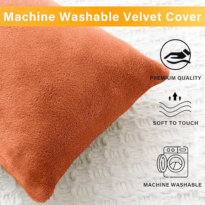 1 MIDDLE ONE 2 Pack Small Pillow, Memory Foam Mini Pillow 11 X 7 Inches for Travel, Sleeping, Nap and Neck, Knee, Lumbar Support, Tiny Cushion for Pet, Dogs (Orange)