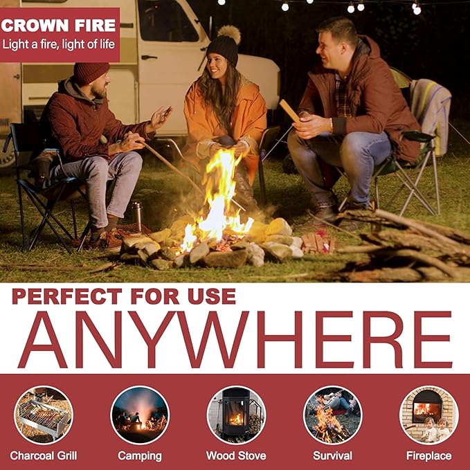 Instant Fire Starter Lighters Multipack - 100 Odourless Firelighters Sachets in Tube Storage Box. Fire Lighters for Wood Burners, Fire Logs, Charcoal BBQ. Waterproof Firelighters for Open Fires