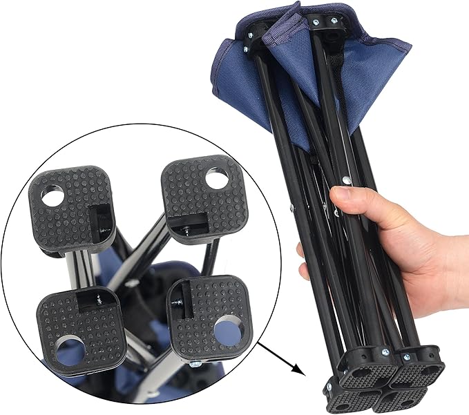 Wind Tour Portable Folding Camping Stool Outdoor Camping Lightweight Samll Chair for Fishing Hiking Gardening and Beach with Carry Bag (13.0”X13.0” Large Blue -2)