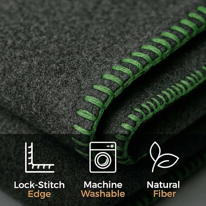 Wool Camping Blanket – 70% Wool Heavy-Duty Military Style Throw, Warm & Washable, Fire Retardant Cover for Emergency, Survival & Outdoor Use – Perfect for Camping, Car, Home & Hiking, Grey 62x84