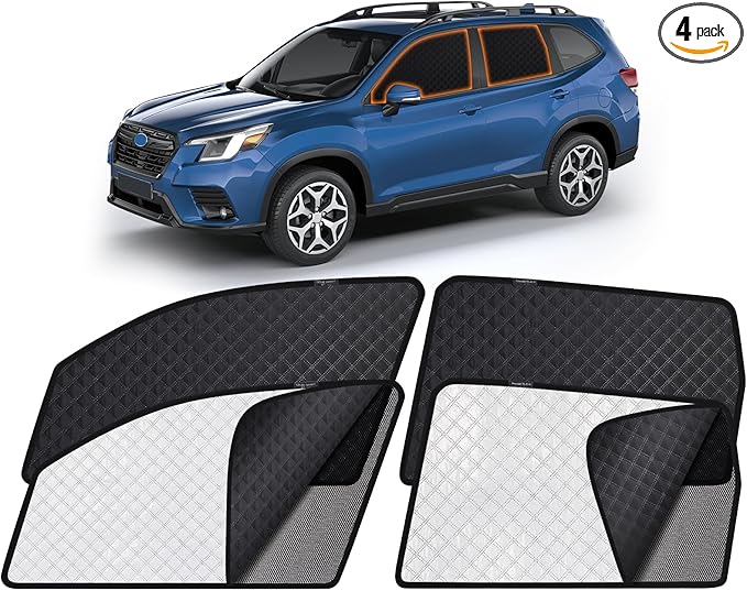 XCBYT Car Window Shades for 2019-2024 Forester | 2-in-1 Breathable Mesh & Blackout Side Window Covers | UV Protection & Privacy for Baby Naps, Camping & Car Rest (4 PCS)