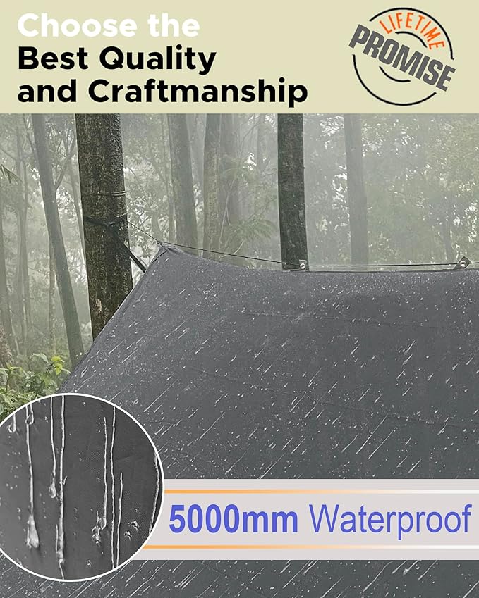 Sunyear Camping Hammock with Net - Double&Single Hammock with House-Like Net- Easy Setup & Pack, Lightweight & Portable, Perfect for Hiking, Backpacking, Outdoor Sleeping
