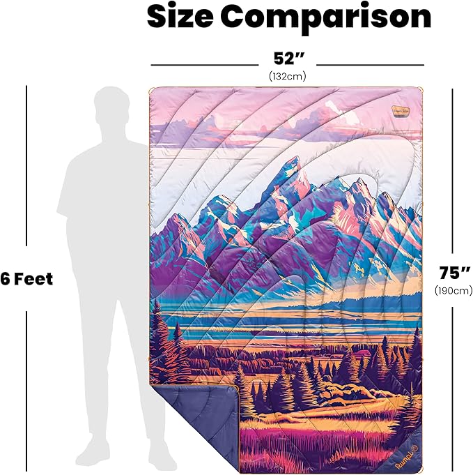 Rumpl Original Puffy National Park Blanket for Camping and Outdoors, Grand Teton - V3
