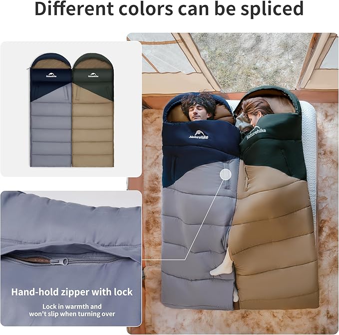 Naturehike Camping Sleeping Bag for Adults, Backpacking Compact Sleeping Bags 47℉, Lightweight for Camping, Hiking 3 Seasons