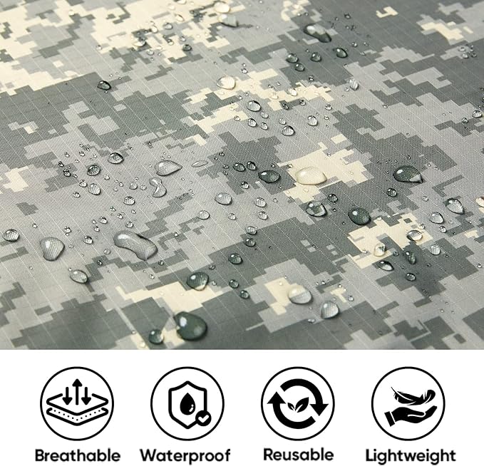 PTEROMY 3-in-1 Hooded Rain Poncho for Adult with Pocket, Waterproof Lightweight Unisex Raincoat for Hiking Camping Emergency