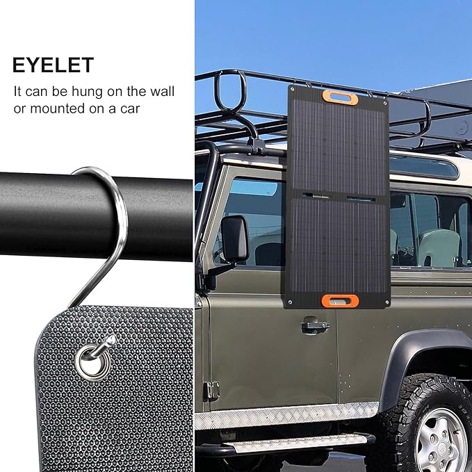 Solarapex 100W Portable Solar Panel, IP67 Waterproof ETFE One-Piece Lamination, 23.5% Efficiency Foldable Charger, USB/Type-C/MC4/XT60/DC8020/Anderson Output for Power Station Camping RV
