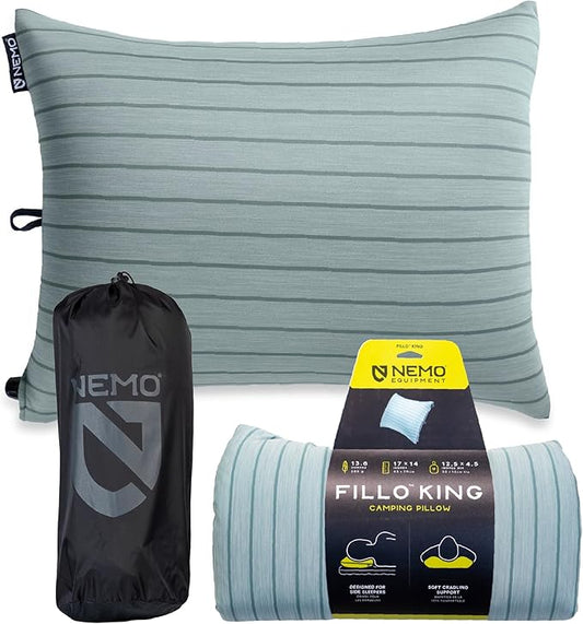 Nemo Equipment Fillo King Luxury Camping Pillow - Silt Stripe - One Size