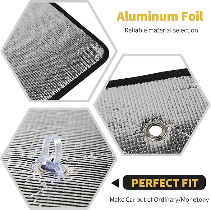 Windshield Sunshade Sun Shade Heat Shield Window Sun Visor Mat for Jeep Wrangler JK 2 Door 2007-2018,6PCS