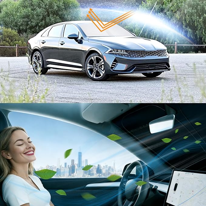 Windshield Sun Shade Custom 2021-2024 2025 2026 Kia K5 / 2020-2024 2025 2026 Hyundai Sonata Accessories Front Sunshade Shield Blocker Sun Visor Heat Protection