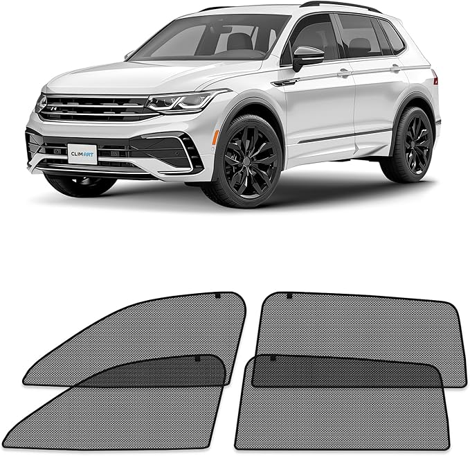 CLIM ART Magnetic Car Window Shades for Volkswagen (VW) Tiguan 2018-2024– Custom-Fit Sun Blocker Curtains, Side Window Covers, Essential Car Accessories for Camping,Baby,and Privacy Protection- MS0270