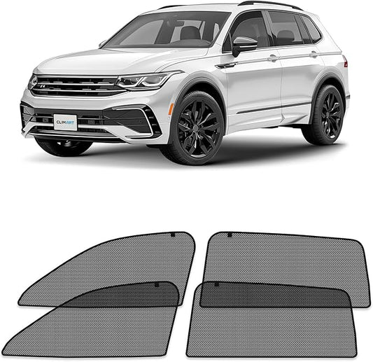CLIM ART Magnetic Car Window Shades for Volkswagen (VW) Tiguan 2018-2024– Custom-Fit Sun Blocker Curtains, Side Window Covers, Essential Car Accessories for Camping,Baby,and Privacy Protection- MS0270
