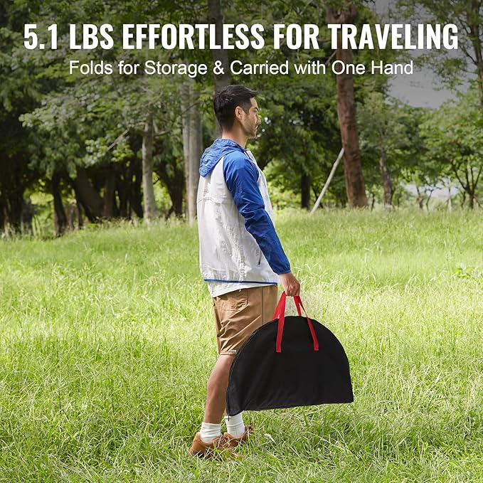 VEVOR Folding Camping Table, Outdoor Portable Fold Up Lightweight Side Table for BBQ, Tailgating, Picnic, Travel, Hiking, Fishing