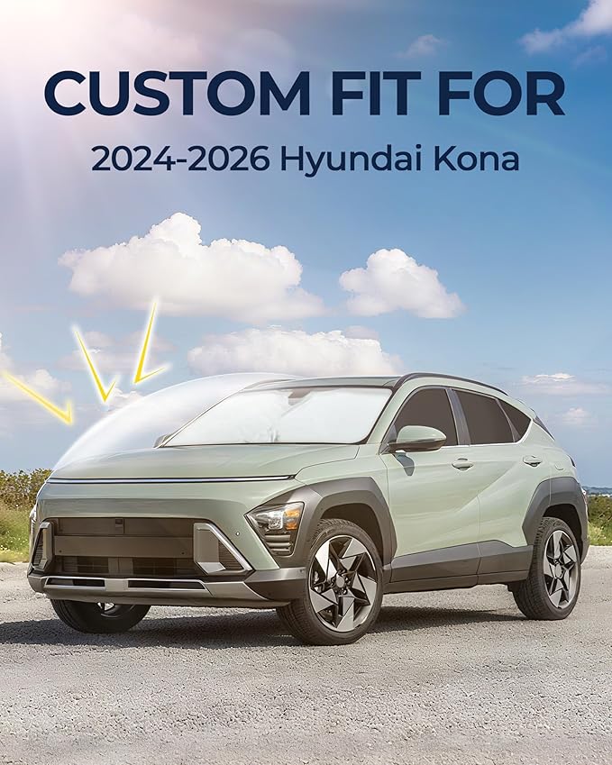 for Hyundai Kona 2024-2026 Car Window Shades, 8pcs Privacy Sun Shade Set for Front Windshield Side and Rear Windows, Full Window Covers Keeps Vehicle Cool for Camping Napping