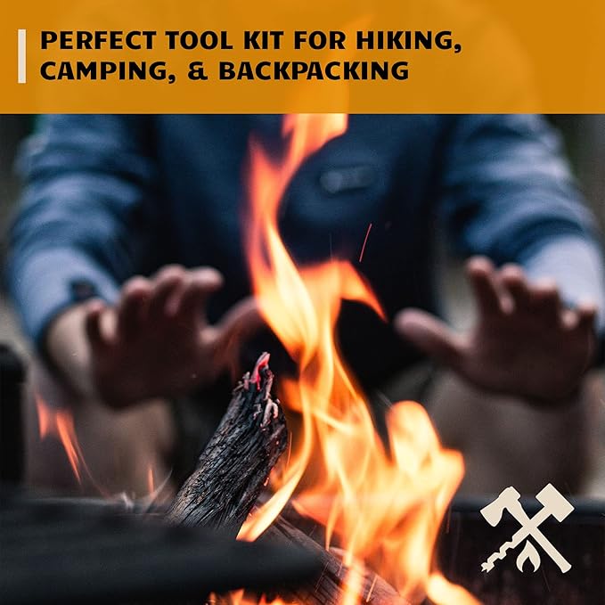 Bushcraft Survival Ferro Rod Fire Starter Kit & Backpacking Multitool | Flint and Steel Striker | Waterproof Magnesium Farrow Rod Tool & Firestarter for Campfires