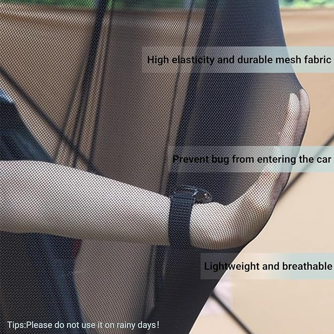 TECUUL Car Camping Tailgate Mesh Screen for SUV, CUV, Mini Van, Tailgate Essentials Ventilation and Mosquito Prevention Magnetic Mosquito Net Easy Installation Camping Essentials Car Accessories