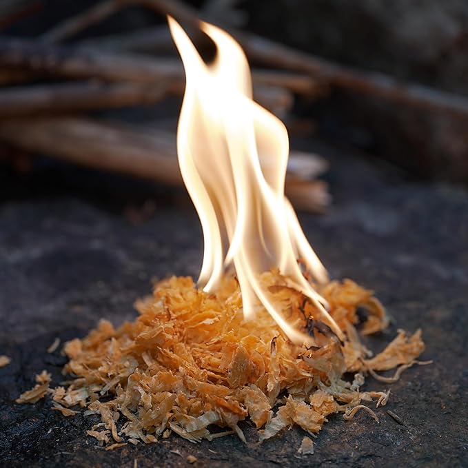 Procamptek Fatwood Shaving Fire Starter, Waterproof for Emergency, Survival, Campfire - Non-Toxic, All Natural, 150g