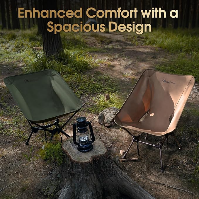 MOON LENCE Camping Chair Plus, Upgraded Comfort & Size, Still Compact and Lightweight, Folding Portable Chair for Backpacking & Hiking, 400Lbs Capacity, Gen 3 Plus (Green)