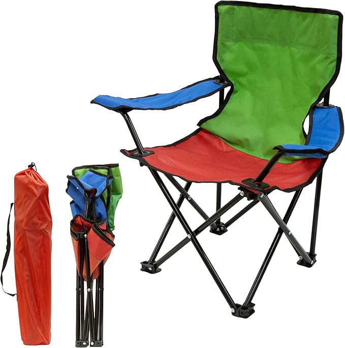 Pacific Play Tents – Kids Folding Chair, 100 lbs. Weight Capacity - Tri-Color