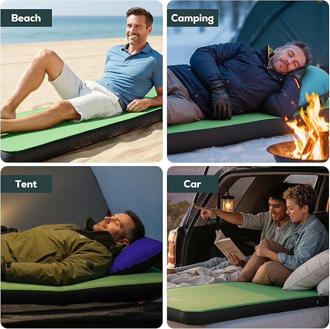 Gear Doctors Artemis 8.3 R-Value Self Inflating Sleeping Pad Camping—Air Mattress Camping—Mattress Pad 4 Season 3D Air Foam 4" Thick Insulated Inflatable Foam Sleeping Mat for Luxury Camp/Car/Cot/Tent