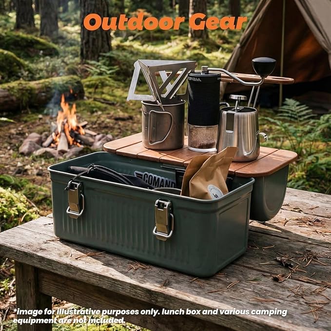 Wooden Table Compatible with Lunch Box 10qt Portable Outdoor Camping Picnicking Cafe Kit Accessories Mini Folding Meal Tables (7.3 x 13.6 x 0.4 Inch), Not Included Lunchbox