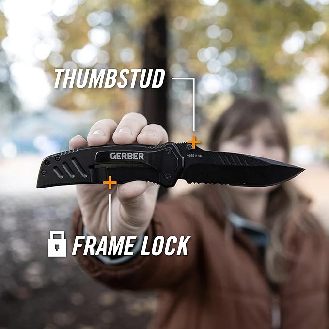 Gerber Gear Swagger Knife, Serrated Edge, Drop Point [31-000594]