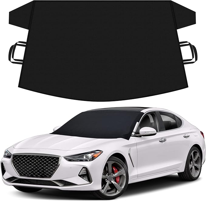 Autovir Windshield Snow Cover for Ice and Snow – Car Windshield Cover for Winter Frost, Ice & Snow Protection – Waterproof Frost Shield Windshield Protector for Cars, SUVs & Trucks (69x42 inches)