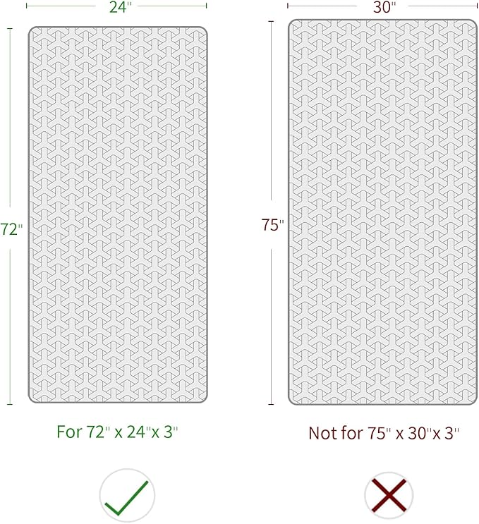 Memory Foam Camping Mattress Pad 3 Inch Thick, Portable Sleeping Pad with Waterproof Cover, Portable Roll Up Cot Mattress Pad Floor Mat for Travel Truck Bed Tent 72" x 24"x 3"