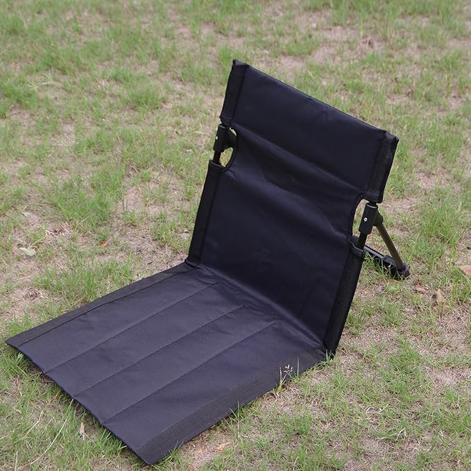 Outdoor Camping Backrest,Lightweight Foldable Chair,Park Leisure backrest,Beach Portable Single Lazy Chair,Aluminum Lazy Comfortable Backrest (Carbon Black)