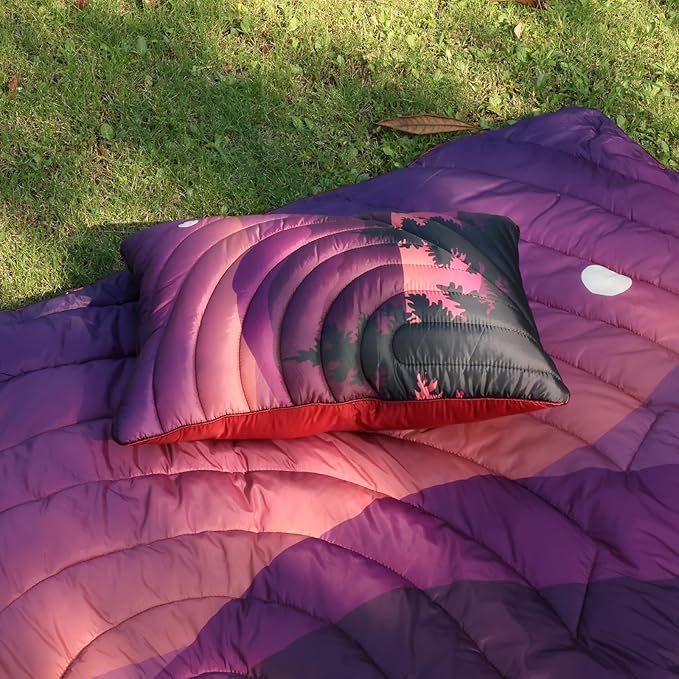 Camping Pillow,Supportive Compressible Travel Pillow Middle Size Lightweight Camp Pillow with Storage Bag for Camping,Hiking,Backpacking,Airplane
