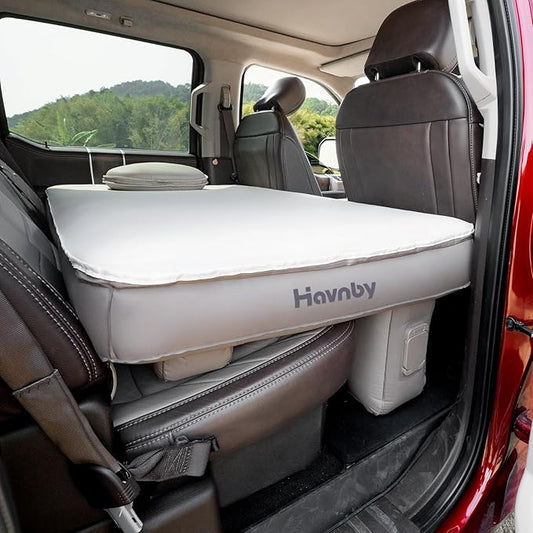 Havnby Truck Cabin Mattress, Inflatable TPU Air Foam SnugNest for Back Seat, Camping Bed with Rechargeable Built-in Pump, Portable Sleeping Mattress for Nissan Pickup Trucks