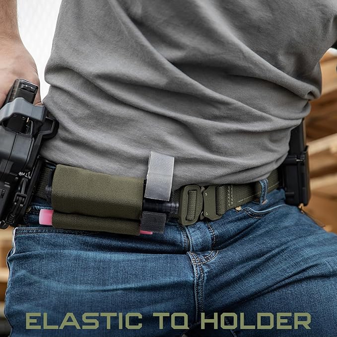 LIVANS Tourniquet Holder TQ Sleeve, Elastic Tourniquet Holder for Duty Belt Tactical Retention Band TQ Pouch Horizontal Battle Belt Accessories Survival Gear