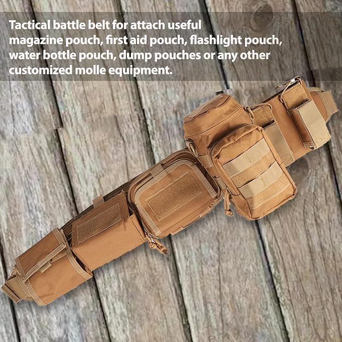 YAKEDA Tactical Battle Belt Duty Belt Law Enforcement Utility Belt Police Belt Set 5 PCS