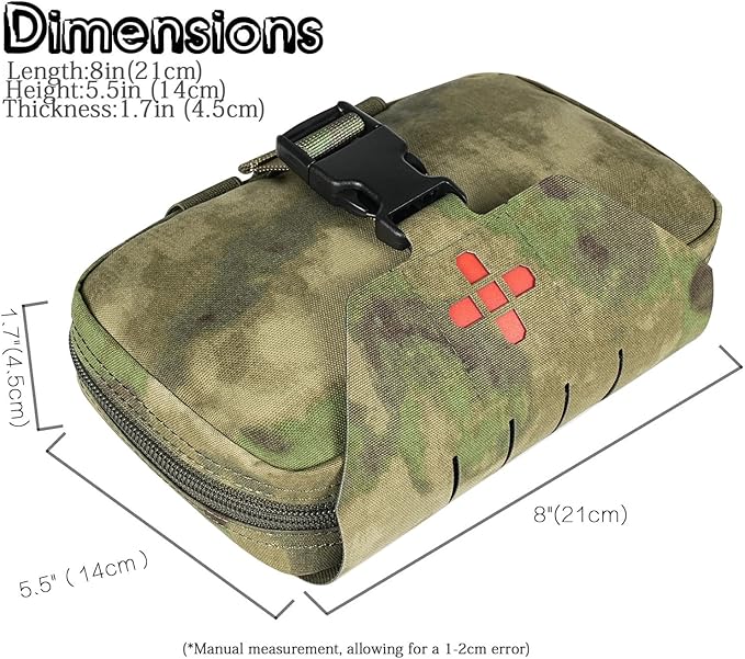 Ifak Pouch-Rapid Deployment Tactical MOLLE Trauma Kit Pouches, Quick Release Tear-Off Medical First Aid Kit Organiser with Red Immediate Identify for Emergency Surviva.