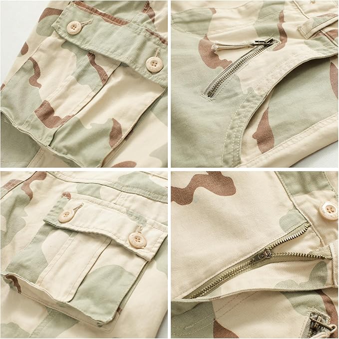 Men's BDU Casual Military Pants, Tactical Wild Army Combat ACU Rip Stop Camo Cargo Work Pants Trousers with 8 Pockets