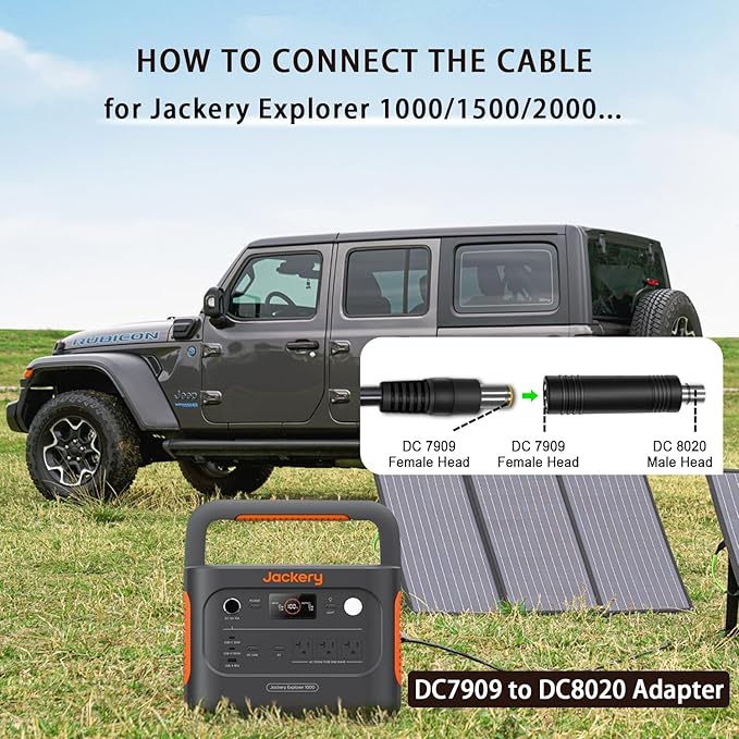 COMeap 10FT 3M Solar Connector to DC 8mm Adapter Cable for Jackery Explorer 3000 2000 1500 1000 880 550 500 300 290 240 160 GZ Yeti BLUETTI Portable Power Station, Solar Generator, Solar Panel