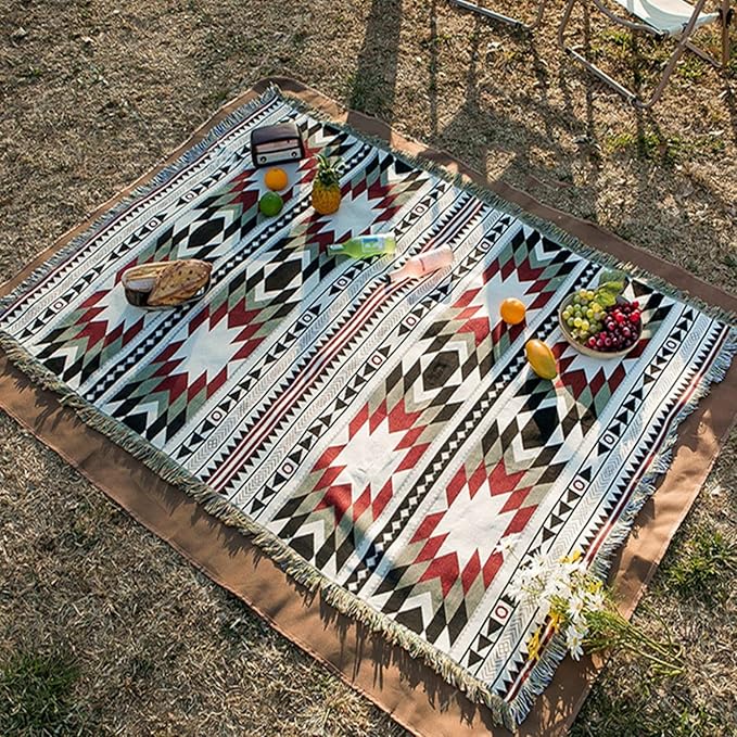 Lqprom Southwest Throw Blankets Aztec Southwestern Throws Cover Boho Native American Blankets for Gift Sofa Table Bed Living Room Decor Outdoor Camping Picnic Tent Beach Car Traveling 63"x87"