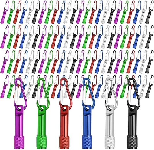 78Pcs Mini Keychain Flashlights Bulk with Metal Carabiner - Ultra-Bright LED Emergency Lights for Camping Cycling, Survival Kits (78)