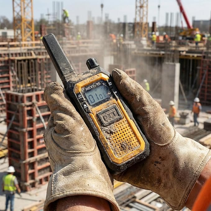 Retevis RB48 Heavy Duty Walkie Talkies, Waterproof Two Way Radio, Advanced Triple Proof & Floating, 2000 mAh, Emergency, 2 Way Radio Long Range for Job Site (4 Pack) Yellow